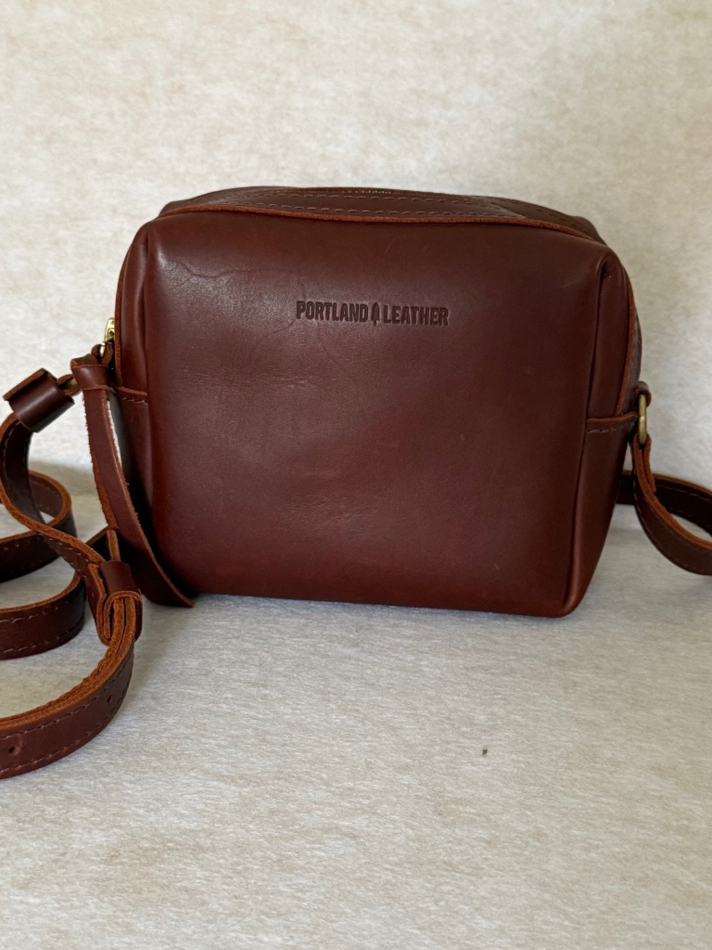 NWOT Portland Leather Goods PLG Mesa Mini Crossbody in Cognac